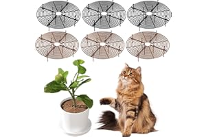 LEKEFETO 6 griglie protettive rotonde per piante, 30 cm, griglia per vasi, protezione per gatti e bambini, copertura per vasi (nero e marrone)