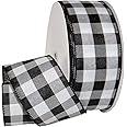 (6.4cm x 50 yd, Black Gingham) - Morex Ribbon 7398.60/50-613 Cambridge Ribbon, 6.4cm x 50 yd, Black Gingham