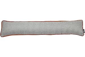 McAlister Textiles Paraspifferi Stoffa Sottoporta Tweed | Salsicciotto Imbottito Tessuto | 18cm x 80cm | Tubo Sottofinestra Colorato | Accessorio Home Décor Porta Ingresso | Grigio Con Arancione