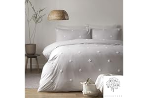 Appletree - Srebrno-szare zestawy poszewek na kołdrę i białe kropki - Rozmiar pościeli Super King (260 x 220 cm) - Jasnoszara pościel z 2 poszewkami na poduszki - Poszewka na kołdrę w białe kropki -