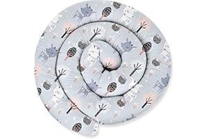 ‎EKM TRADE ekm trade XXL 300 cm Bettschlange für Allergiker Bettkissen Stillkissen Bettrolle Zierkissen Bettumrandung Schlange Handmade 100% Baumwolle (45 – Waldtiere, 300 cm)