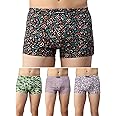 Lux Cozi Men's 100% Cotton Printed Inner Elastic Mini Trunk | Printed Mini Trunk for Men | Color and Print May Vary | Mini Trunk for Men Pack of 4