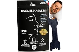ONE HEAL 60 Bandelettes Nasales | Ecarteur Nasal | Dispositifs Anti Ronflement Efficace Puissant | Nasal strips | Dilatateur Nasal | Bande Nasale CONFORT et RESISTANCE OPTIMALE FORCE 5 +++++ Taille Large