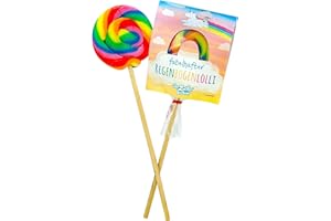 ‎DER ZUCKERBÄCKER Fabelhafter Regenbogenlolli - kunterbunter Lolli, Farbenspaß zum Lutschen mit süßem Einhorngeschmack, 50 Gramm Naschfreude in tollem Einhorn-Design