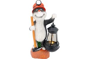 ABC Home Garden figurine mole with lantern, LED, solar panel, light sensor