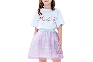 SUNNY FASHION Girls Skirt Blue Heart Sequins Sparkling Tutu Dancing Age 2-12 Years