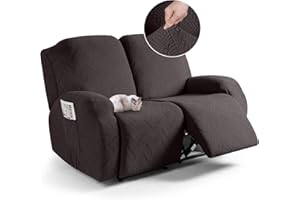 TAOCOCO Recliner Chair Cover, Stretch Sofa Cover 2 Seater With Arm Rest, Couch Cover Soft, Machine Washable Recliner Sofa Protector (Chocolate, 2 seater)