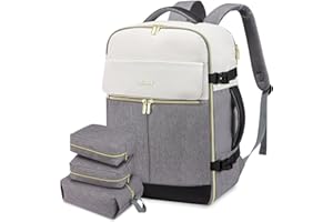 LOVEVOOK Plecak podręczny do samolotu, plecak podróżny, 55 x 40 x 20 cm, duży plecak weekendowy, plecak na laptopa o przekątnej ekranu 15,6/17", plecak podróżny z torbami na ubrania