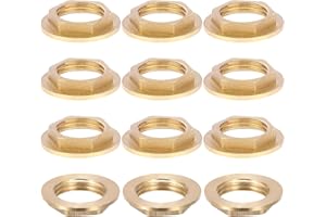 BSTDAYEVER Sechskant Sicherungsmuttern Messing Schottverschraubung 1/2 Zoll Flansch Sechskantmutter 12stk Messing Rückmutter für Badezimmer Verschleißfest Messings Wasserhahn Sanitär Fitting Mutter