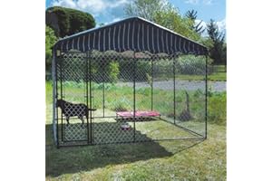 Enclos extérieur pour Chien XL - 300 x 150 x 180 cm - avec Porte et Toit résistant aux intempéries - idéal en Jardin ou sur Une terrasse -Lucky Dog