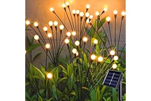 TWIRUSH Firefly Solarlampen für Außen Garten, 4 Stück 10 LED Solar Glühwürmchen Leuchte, Swinging Pathway Lights Glühwürmchen Lichter, IP65 Wasserdicht Firefly Solar Gartenlichter für Yard Garten Dekoration