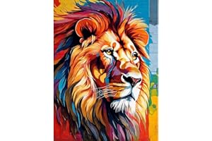 luckyarina Malen Nach Zahlen Erwachsene Löwe-Tiere Malen Nach Zahlen Erwachsene Leinwand,Löwen Paint by Numbers Adult DIY für Geschenk Home Wand Décor 30x40cm