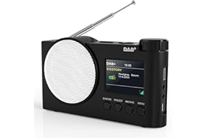 RYCHI Tragbares DAB+ Radio, UKW-Digitalradio mit Bluetooth 5.1, Küchenradio mit Kabel oder Batteriebetriebenes Radio, 2,4" Farbdisplay, 60 Voreinstellungen, Alarmfunktionen, AUX, USB, Kopfhöreranschluss