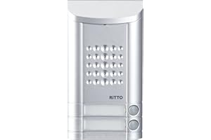 Schneider Electric Ritto Türstation, Minivox, Audio für 2-Familienhaus, Ersatzteil, Gegensprechanlage mit Beleuchtung und Klingeltasten, Außeneinheit, weiss alu, Artikelnummer 1271942