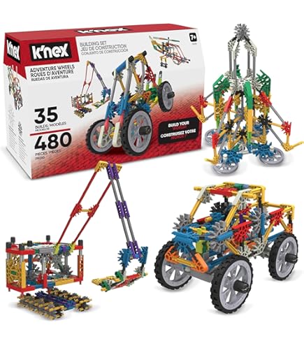 Basic Fun K'NEX Deluxe – 408 pièces pour Construire 80 modèles – Ensemble avec Sac de Rangement – Jeu STEM pour Enfants dès 7 Ans Basic Fun K'NEX Deluxe – 408 pièces pour Construire 80 modèles – Ensemble avec Sac de Rangement – Jeu STEM pour Enfants dès 7 Ans