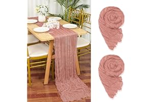 YMHPRIDE 2 Pezzi Runner da Tavola in Garza Rosa Scura, 90 x 300cm Rosa Runner da Tavola per Formaggio per Matrimonio Addio al Nubilato Baby Shower Decorazioni Feste di Compleanno