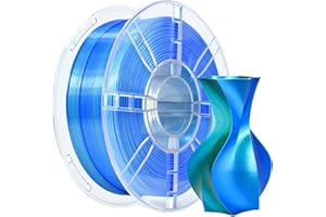 iBOSS PLA PLUS filament do drukarki 3D, 1,75 mm, dwukolorowy jedwabny filament do drukowania 3D, współwytłaczany, jedwabny, dwukolorowy, niebieski zielony