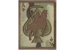 LEGEEON Multicam Ace of Spades Grim Reaper Death Card Morale Tactical Skull Skeleton Hook Patch