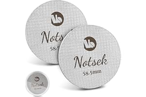 NOTSEK Puck Screen 58mm, 2Pcs 1mm/1.7mm Thick Espresso Puck Screen for 58mm Portafilter, 150μm 316 Stainless Steel Coffee Puck Screen with Acrylic Storage Box, Espresso Screen for Barista Accessories