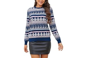 Clearlove Maglione natalizio da donna Ugly Christmas Sweater Maglione natalizio maglione invernale da donna