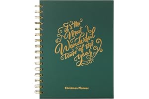 Christmas Planner/Organiser, A5 Hardcover Notebook - Perfect for Budgeting - Weekly Countdown with Shopping List - Daily Meal Planner - 120 GSM FSC Paper | Perfect Planner Company (Pine)