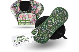 NATISSY EcoComfort Organic Cotton Reusable Panty Liners for Women & Teens (Small, 7-Pack); High-Temp Washable Cloth Panty Liners; Stay Fresh & Dry, for Daily Vaginal Discharge Only; 100% Breathable (no PUL)