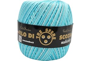 FILATI ITALIANI filo di scozia multicolore per uncinetto (sfumato turchese)