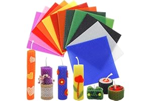 Bolosa 12 Bienenwachsplatten, Wachsplatten für Kerzen, Taufkerze Set zum Selber Machen, Kerzen Verzieren und Bemalen