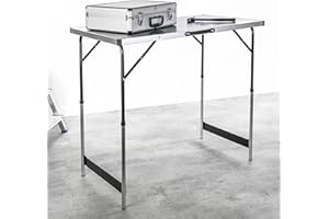 Haushalt International Table de Camping Pliable Hauteur réglable - Longueur 100 x Largeur 60 x Hauteur 73-94 cm