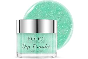 EODCI Lot de poudre de trempage pour ongles, vertes, à paillettes, pour le nail art, à faire soi-même, cadeau pour femme
