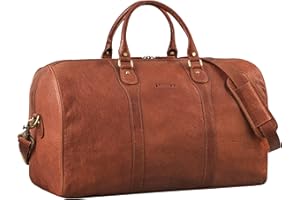 STILORD 'Vivaldo' Spacieux Sac de Voyage Cuir Vintage Sac Homme Bandouliere Élégant Sac de Sport Femme Travel Bag Grand Bagage à Main Cuir Véritable, Couleur:maraska - Marron