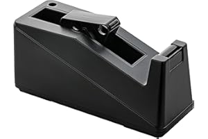 ‎HAGGIY haggiy Klebebandabroller standsicher & schwer (1.3 kg) für 25 & 76 mm Klebeband-Rollen (Schwarz)