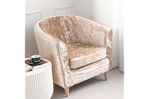 Topchances Tub Club Chair Covers, Semicircle Armchair Slipcover Tub Chair Cover Sofa Cover Stretch Velvet Fabric Soft Washable Furniture Protector Cover for Bar Counter (3571)
