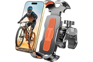Rolgno Support Telephone Velo, [Libération Rapide & Rotation 360°] Support Téléphone Moto, Verrouillage Sûr Porte Téléphone Vélo, Support Telephone Trotinette Electrique pour Smartphones 4.7"-6.9"