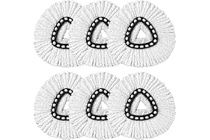 HOMEXCEL Mop Ersatzköpfe Kompatibel mit Vileda EasyWring Spin 6 Pack-Waschbare Mikrofaser Spin Head Refills-Easy Cleaning Mop Head Replacement