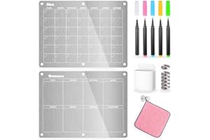 GENERIC HUMMY HOME - Calendario Acrílico Magnético para Nevera en Español | Set de Planificador Mensual y Semanal Reutilizable de Borrado en Seco | Organizador Familiar Transparente