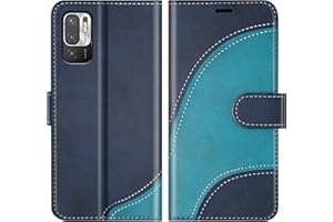 BoxTii Funda para Xiaomi Redmi Note 10 5G / Xiaomi Poco M3 Pro/Redmi Note 10T, Funda de PU Cuero para Redmi Note 10 5G / Redmi Note 10T, Magnético Carcasa Libro con Ranuras para Tarjetas, Azul