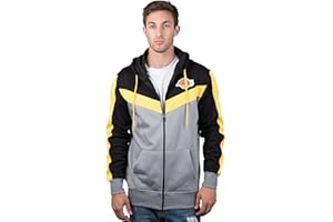 ULTRA GAME UNK NBA - Sudadera con capucha y cremallera completa para hombre, en contraste de colores, con logotipo de equipo.