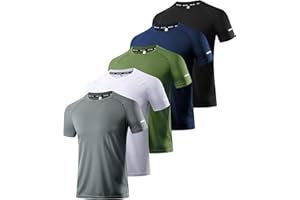 Boyzn 1, 3, 5 or 7er Pack Sport Tshirts Herren Kurzarm T-Shirts Funktionsshirt Laufshirt Schnelltrocknend Atmungsaktive Sport Shirt Sommer Fitnessshirt Trainingsshirt für Running Workout Bodybuilding