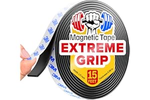 X-BET MAGNET Flexible Magnetic Tape Roll - 15 Feet Strong Self-Adhesive Magnetic Strips for Fly Screens, DIY Projects, and More | Cut-to-Fit Sticky Magnet Tape