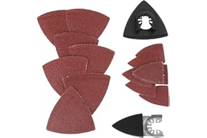 LIEBEWH 82 Piezas Kit de lijado de sierra oscilante papel de lija triangular multiherramienta para lijadora