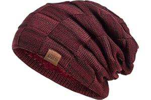 REDESS Bonnet pour Homme et Femme Chapeaux d'hiver Chauds Bonnet de crâne tricoté épais