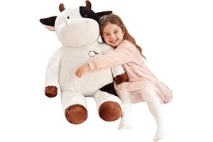 IKASA Giant Cow Stuffed Animal Jumbo Cow Soft Toys (White, 78cm)