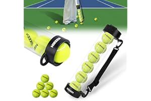 BOOSTEADY Raccoglitore Palline da Tennis Pratico con 12 Palline, Tubo Raccolta Rapida & Facile Riposo con Cinturino Regolabile
