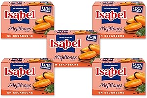 Isabel Pack de 5 latas de mejillones en escabeche 13-18