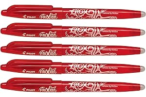 PILOT Frixion Ball 1.0 - Set da 5 pezzi, colore: Rosso