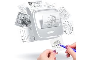 iDPRT Mini-Drucker mit 1 Rolle Aufkleberpapier, Thermodrucker für Studiennotizen, Bilder, DIY, Etiketten, tragbare Aufkleberdrucker effizient und schnell