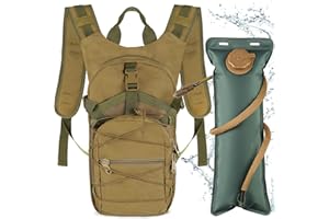 Neloheac 15L Mochila Táctica de Hidratación, Mochila Trail Running con Bolsa de Agua 3L, Packs Hidratación para Ciclismo Senderismo Moto Montaña
