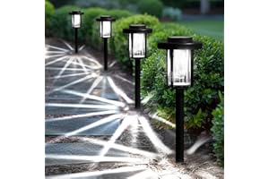 Solpex Solar Lights Outdoor, 4 Pack LED Garden Pathway Lights, Waterproof Solar Powered for Garden, Patio, Landscape, Walkway, Cold White