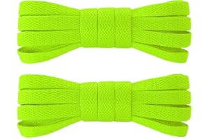 7STROBBS 2 Pairs Strong Trainers Shoelaces, 8MM Wide Flat Shoe Laces for Converse Shoes, Sneakers, Casual Shoes, Athletic Shoe